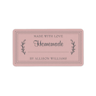 Rustikale, hausgemachte Backwaren Jam Canning Pink Adressaufkleber