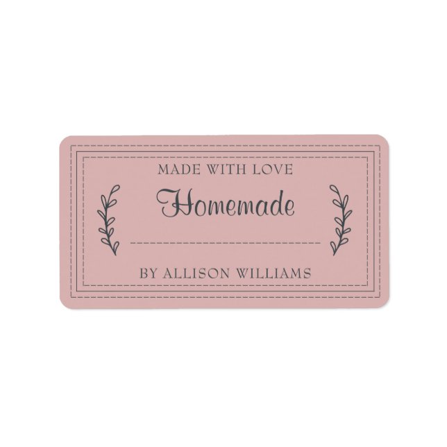 Rustikale, hausgemachte Backwaren Jam Canning Pink Adressaufkleber (Vorne)