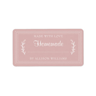 Rustikale, hausgemachte Backwaren Jam Canning Pink Adressaufkleber