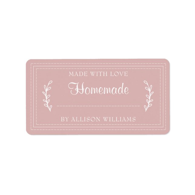 Rustikale, hausgemachte Backwaren Jam Canning Pink Adressaufkleber (Vorne)