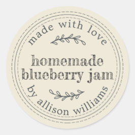 Rustikale hausgemachte Blaubeere Jam Can Antique W Runder Aufkleber