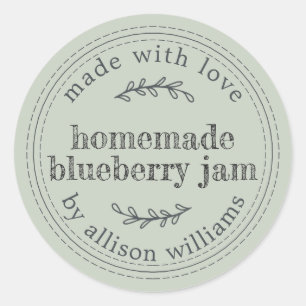Rustikale hausgemachte Blaubeere Jam Canning Paste Runder Aufkleber