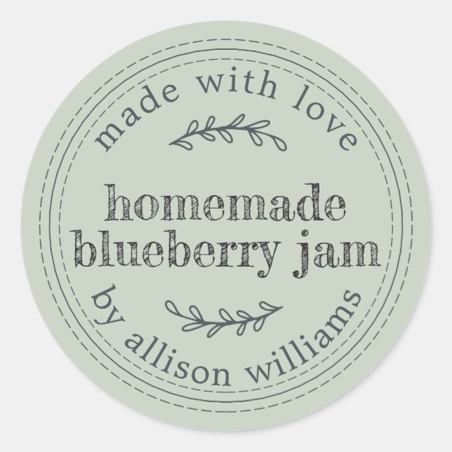 Rustikale hausgemachte Blaubeere Jam Canning Paste Runder Aufkleber (Vorderseite)