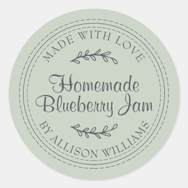 Rustikale hausgemachte Blaubeere Jam Canning Paste Runder Aufkleber (Vorderseite)
