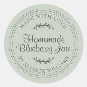 Rustikale hausgemachte Blaubeere Jam Canning Paste Runder Aufkleber
