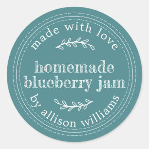 Rustikale hausgemachte Blueberry Jam Canning Aquam Runder Aufkleber