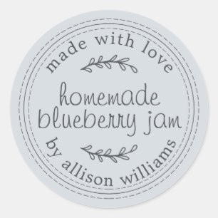 Rustikale hausgemachte Blueberry Jam Canning Blue Runder Aufkleber