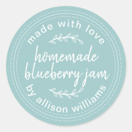 Rustikale hausgemachte Blueberry Jam Canning Blue Runder Aufkleber