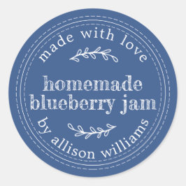 Rustikale hausgemachte Blueberry Jam Canning Class Runder Aufkleber