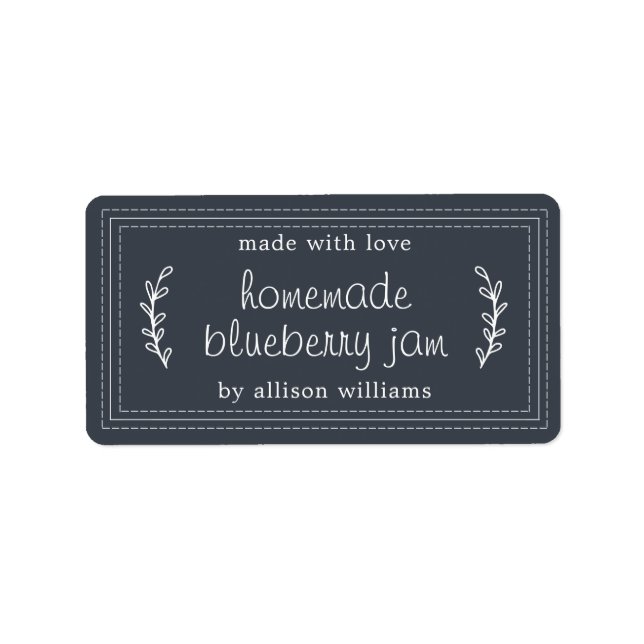Rustikale hausgemachte Blueberry Jam Canning Dark  Adressaufkleber (Vorne)