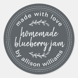 Rustikale hausgemachte Blueberry Jam Canning Dark Runder Aufkleber