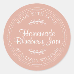 Rustikale hausgemachte Blueberry Jam Canning Dusty Runder Aufkleber