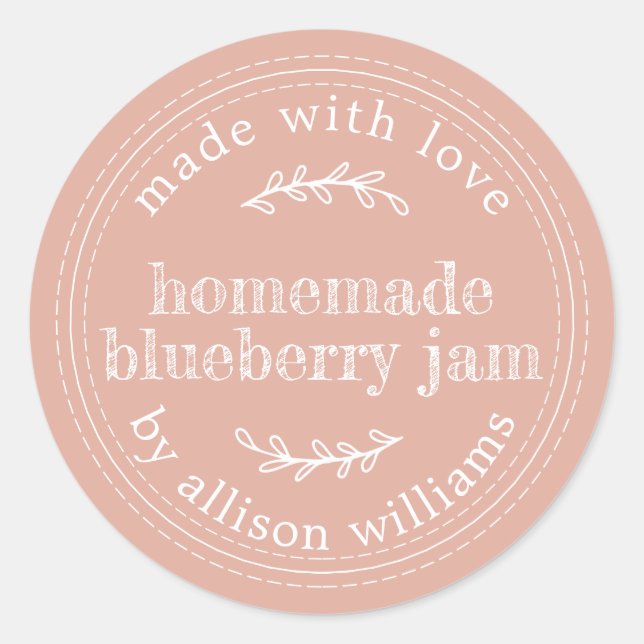 Rustikale hausgemachte Blueberry Jam Canning Dusty Runder Aufkleber (Vorderseite)