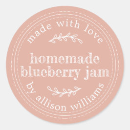Rustikale hausgemachte Blueberry Jam Canning Dusty Runder Aufkleber