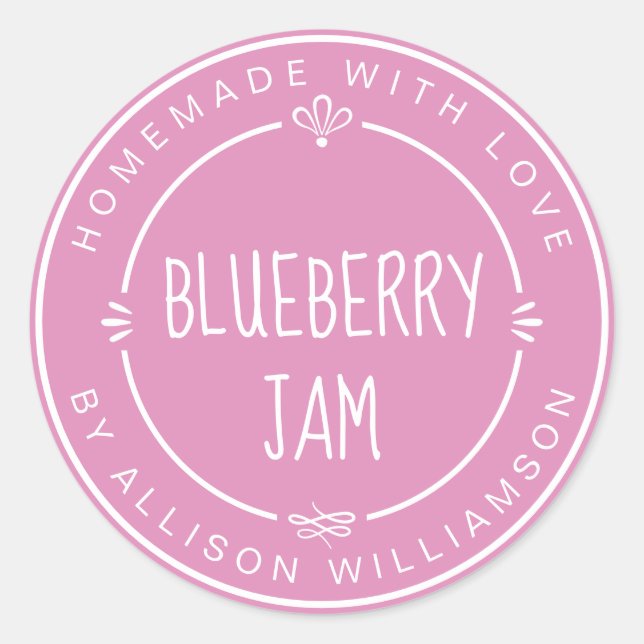 Rustikale hausgemachte Blueberry Jam Canning Fuchs Runder Aufkleber (Vorderseite)