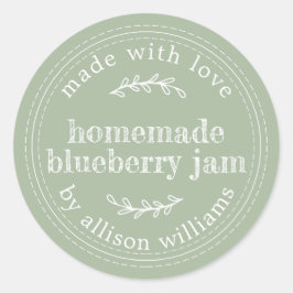 Rustikale hausgemachte Blueberry Jam Canning Laure Runder Aufkleber