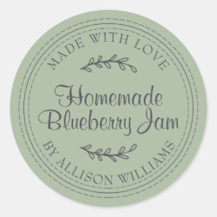 Rustikale hausgemachte Blueberry Jam Canning Laure Runder Aufkleber