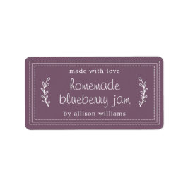 Rustikale hausgemachte Blueberry Jam Canning Lila Adressaufkleber