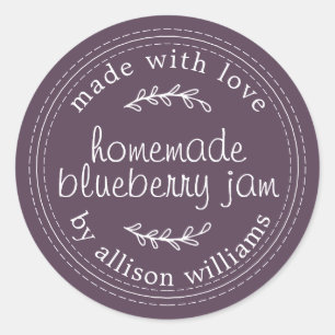 Rustikale hausgemachte Blueberry Jam Canning Lila Runder Aufkleber