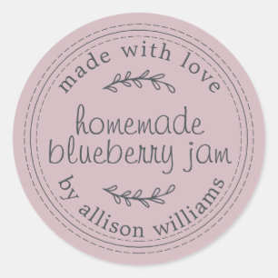Rustikale hausgemachte Blueberry Jam Canning Lila Runder Aufkleber