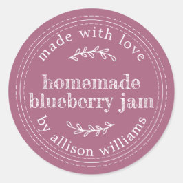 Rustikale hausgemachte Blueberry Jam Canning Lila Runder Aufkleber