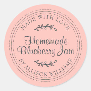 Rustikale hausgemachte Blueberry Jam Canning Paste Runder Aufkleber