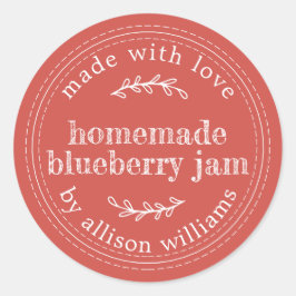 Rustikale hausgemachte Blueberry Jam Canning Red Runder Aufkleber