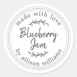 Rustikale hausgemachte Blueberry Jam Canning Schwa Runder Aufkleber