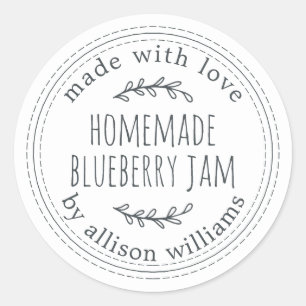 Rustikale hausgemachte Blueberry Jam Canning Schwa Runder Aufkleber