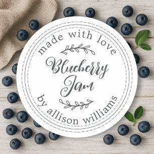 Rustikale hausgemachte Blueberry Jam Canning Schwa Runder Aufkleber