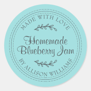 Rustikale hausgemachte Blueberry Jam Canning Türki Runder Aufkleber