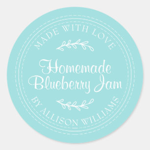 Rustikale hausgemachte Blueberry Jam Canning Türki Runder Aufkleber