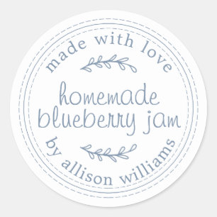 Rustikale hausgemachte Blueberry Jam Canning Vinta Runder Aufkleber