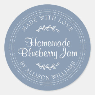 Rustikale hausgemachte Blueberry Jam Canning Vinta Runder Aufkleber