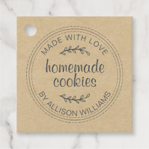Rustikale, hausgemachte Cookies - Kraftpapier Geschenkanhänger