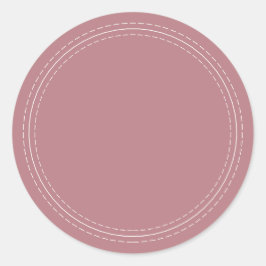 Rustikale, hausgemachte einfache Dusty-Rose Runder Aufkleber