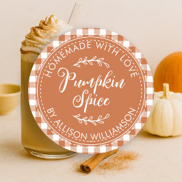 Rustikale hausgemachte Pumpkin Gewürz Burnt Orange Runder Aufkleber