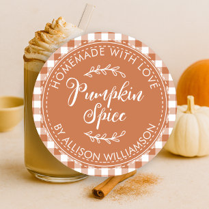Rustikale hausgemachte Pumpkin Gewürz Burnt Orange Runder Aufkleber