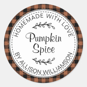 Rustikale hausgemachte Pumpkin Gewürz TerraCotta K Runder Aufkleber