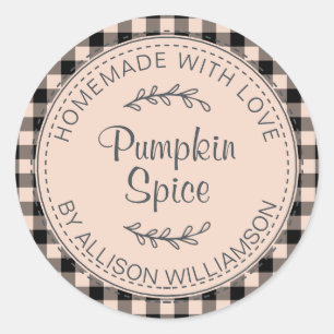 Rustikale hausgemachte Pumpkin Gewürzcreme Karo Runder Aufkleber