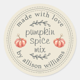 Rustikale hausgemachte Pumpkin Gewürze Mix Antique Runder Aufkleber
