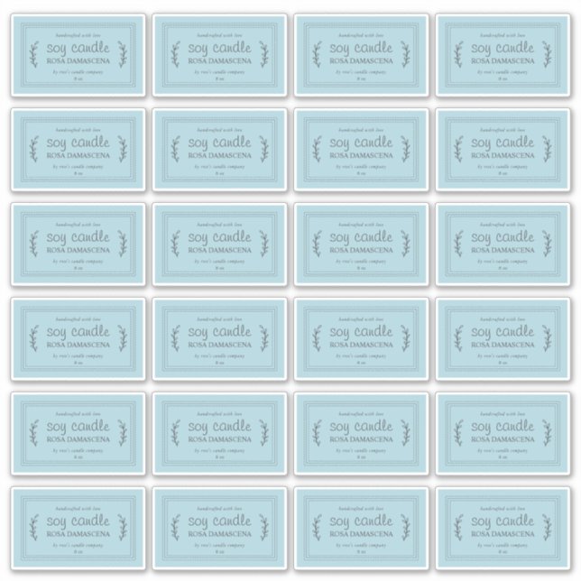 Rustikale, hausgemachte Sojakandle Labels 24x hell (Vorderseite)