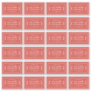 Rustikale, hausgemachte Sojakandle Labels 24x warm