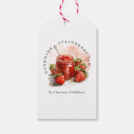 Rustikale hausgemachte Strawberry Jam Mason Jar Ha Geschenkanhänger
