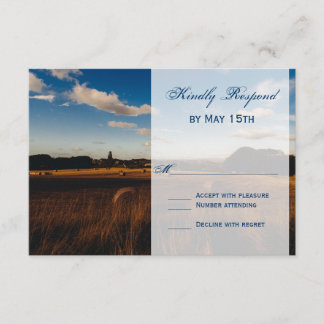 Rustikale Hay Bales Wedding RSVP Cards Karte