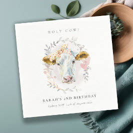 Rustikale, heilige Kuh Farm Flora Wraath jedes Alt Serviette