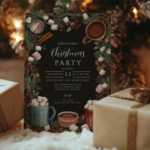 Rustikale heiße Schokolade Weihnachten Einladung