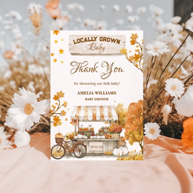 Rustikale Herbst-Bauern Markt Kinderdusche Dankeskarte (Von Creator hochgeladen)