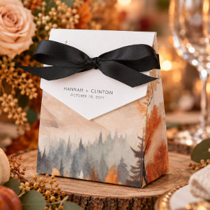 Rustikale Herbst-Bergszene Wasserfarben-Hochzeit Geschenkschachtel