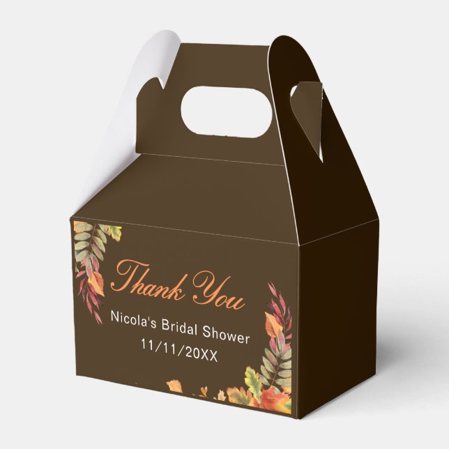Rustikale Herbst-Blätter Brautparty Geschenkschachtel (Vorderseite)